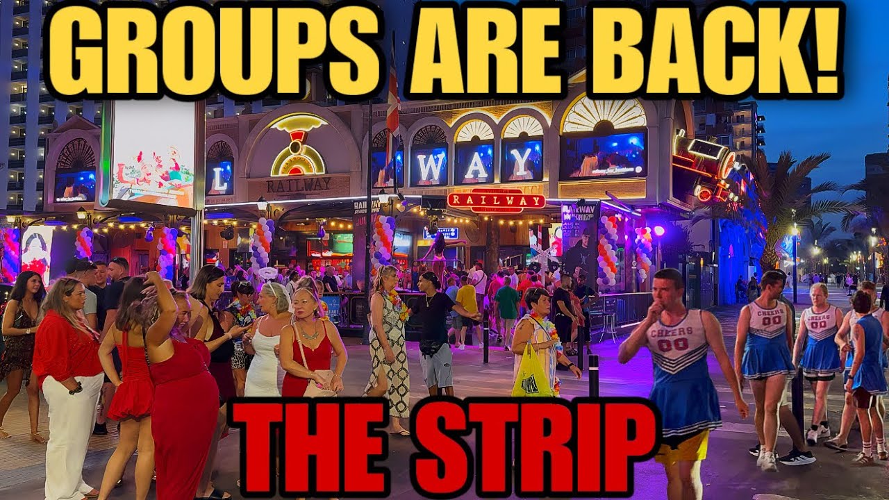 PARTY Groups Take Over Benidorm - THE STRIP on Friday Night!🍹😯