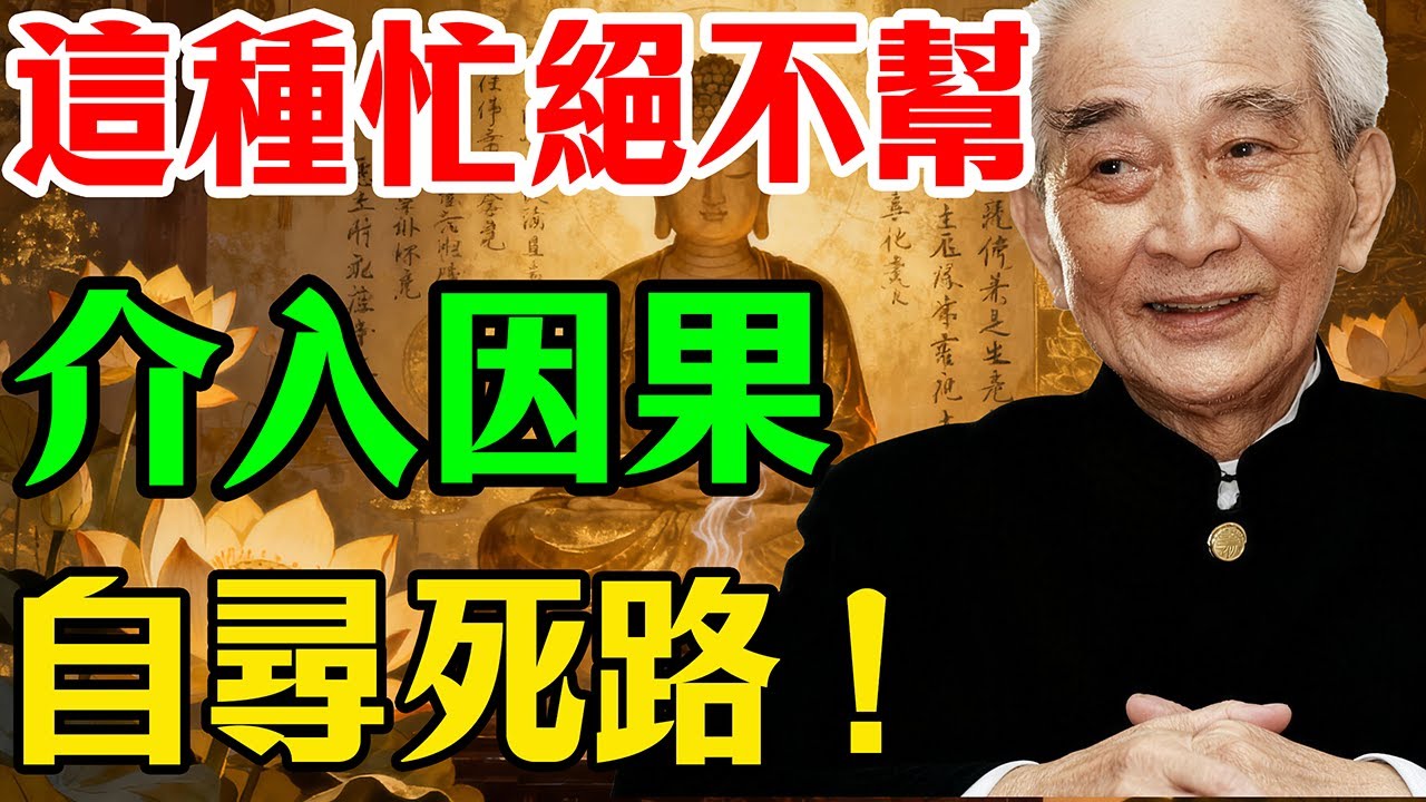 南懷瑾：這三種忙打死也不能幫！不要介入他人因果，哪怕是至親也不行！