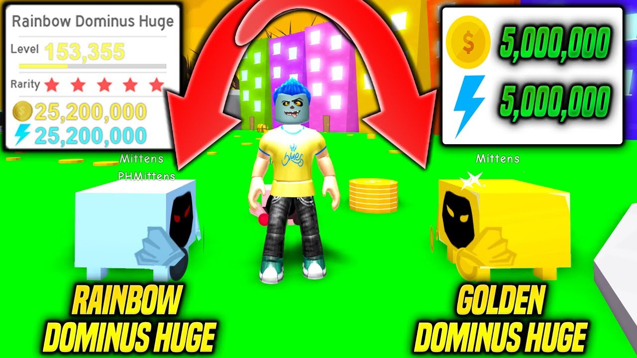 I GOT THE RAINBOW DOMINUS HUGE AND GOLD DOMINUS HUGE IN PET SIMULATOR!! *RAREST PETS* (Roblox)