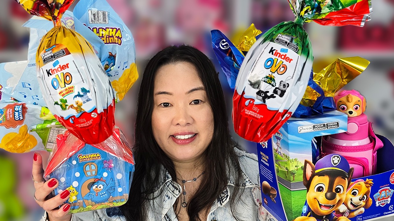 Ovos De Páscoa Kinder Natoons, Mundo Dos Dragões, Galinha Pintadinha e Patrulha Canina