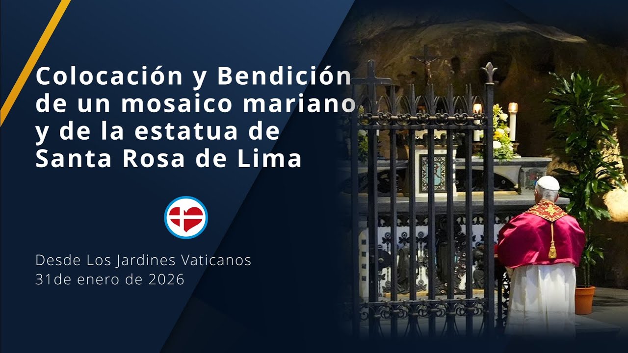 Papa León XIV - Colocación y Bendición de un Mosaico Mariano y la Estatua de Santa Rosa de Lima