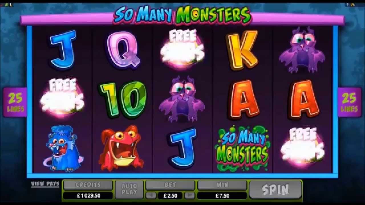 So Many Monsters Video Slot Game Casino Microgaming