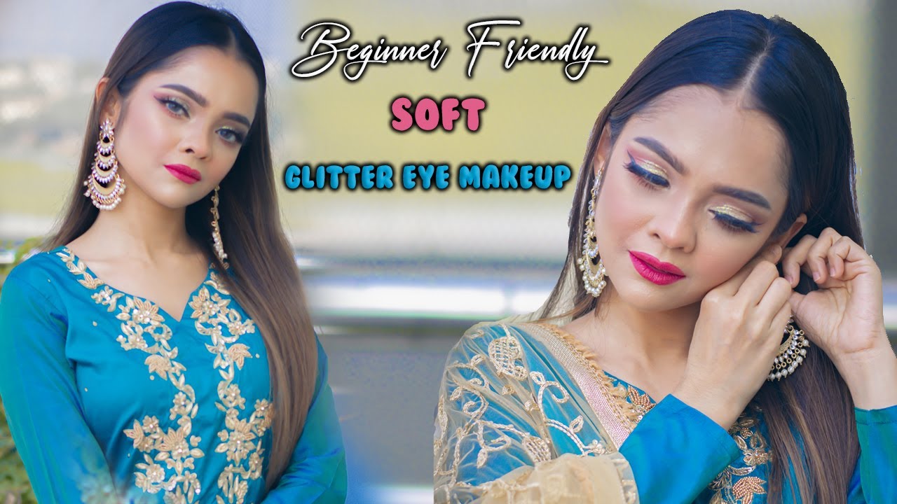 Beginner Friendly Glittery Eye Makeup । Sadia Khan Kasas