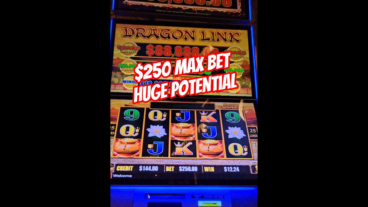 Wow! Huge Opportunity with $250 Max Bet Free Games on Dragon Link! #slots #casino #gambling #gamble