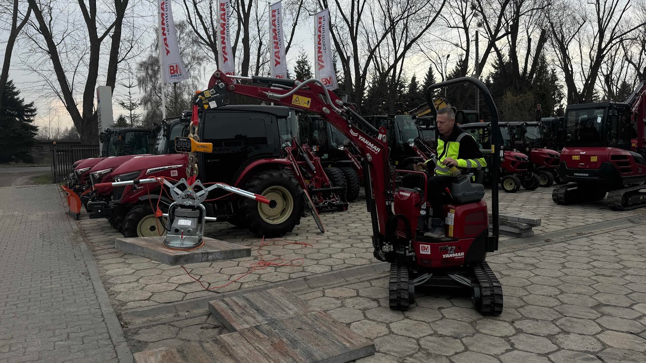 Yanmar vio12 plus probst speedy 200 pr&oacute;żniowe układanie płyt 115 kg każda !!!