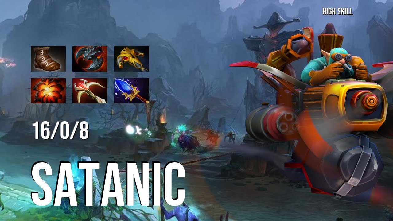 Dota 2 Pro Gameplay   Satanic   Gyrocopter   16 0 8   High Skill Dota 2 / Carry / Team Spirit