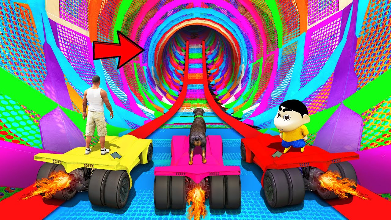 SHINCHAN AND FRANKLIN TRIED THE IMPOSSIBLE LONGEST TUNNEL POINTS PARKOUR CHALLENGE GTA 5