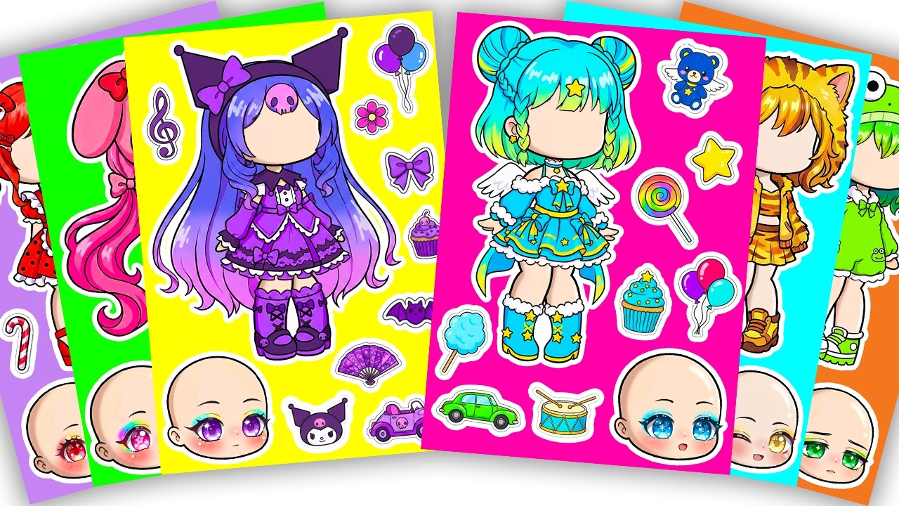 💘Cute Sanrio💘 X Gacha Sticker Book #Melody #Kuromi #Cinnamoroll #gachalife #asmr | Sticker Book DIY