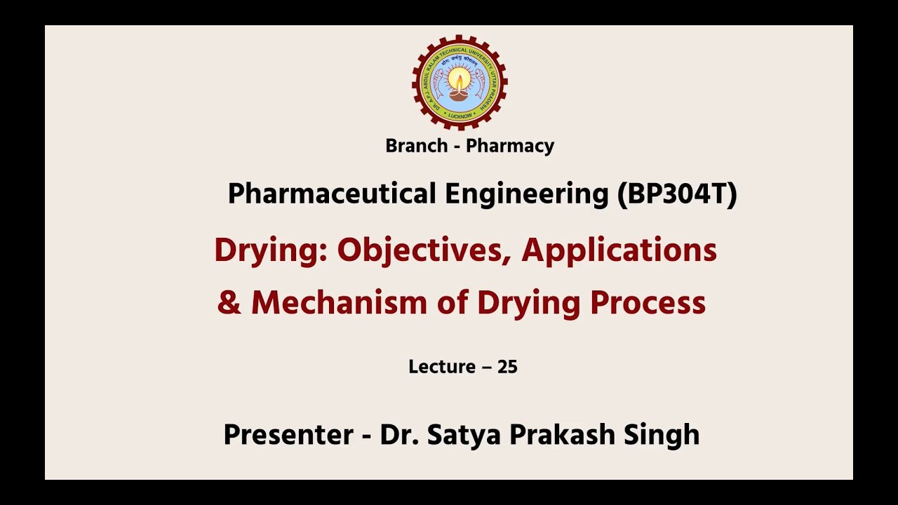 Pharmaceutical Engineering | Drying: Objectives Applications And Mechanism of Drying Process | AKTU