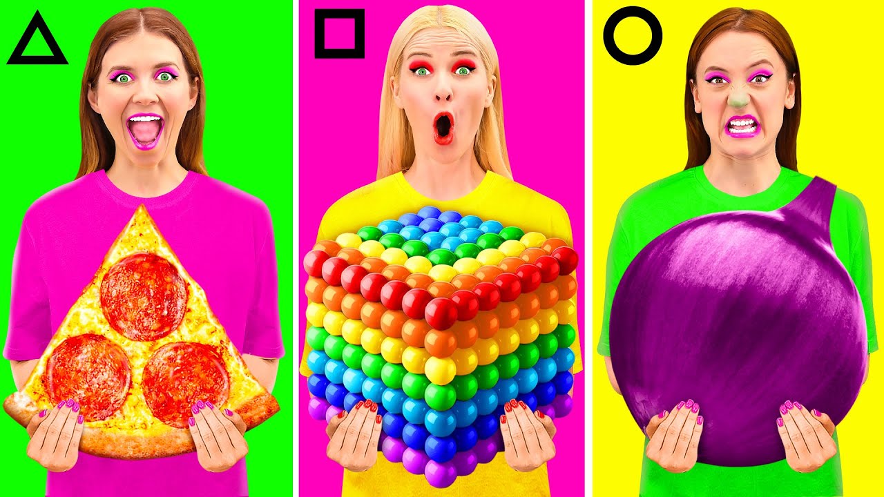 Geometric Shape Food Challenge | Funny Food Challenges by PaRaRa