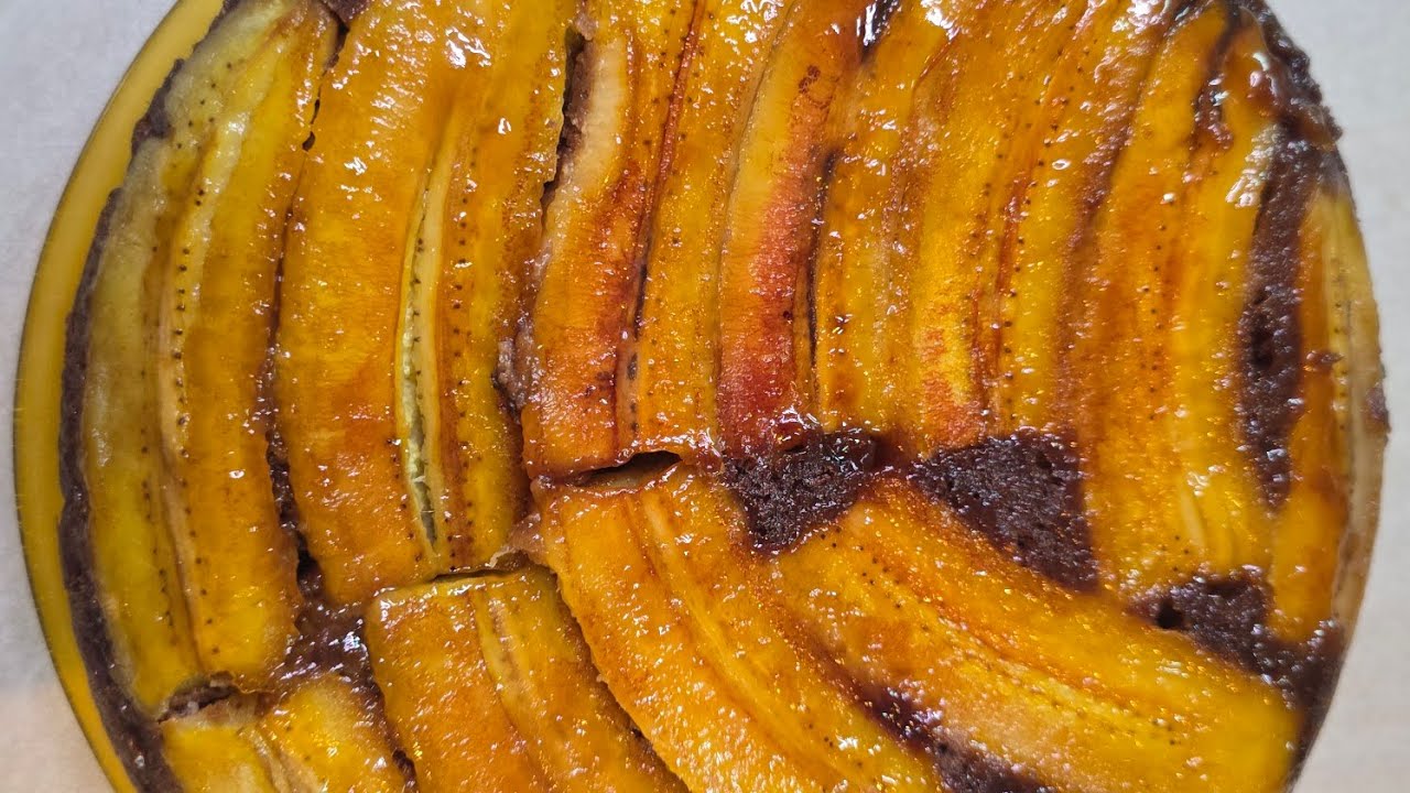 Перевернутый брауни с карамелизированными бананами БЕЗ ДУХОВКИ! 🍫🍌