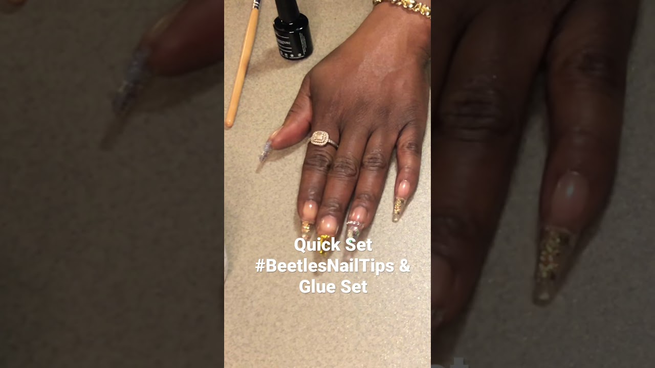Beetles Nail Tips & Glue Set #Beetles #BeetlesNailTips #glueset