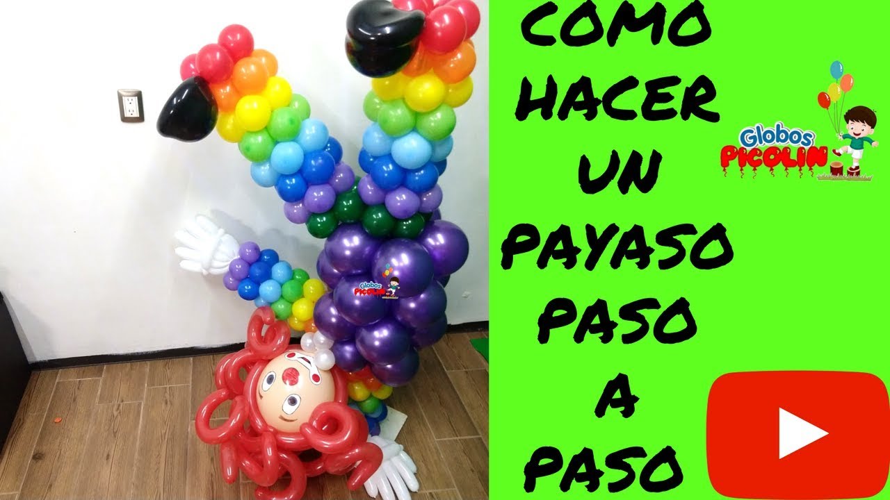 Como hacer un payaso con globos  paso a paso balloon clown #200