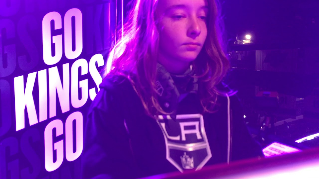 BMA Student Juliette Bailey plays the Organ at Kids Day at LA Kings: Staples Center