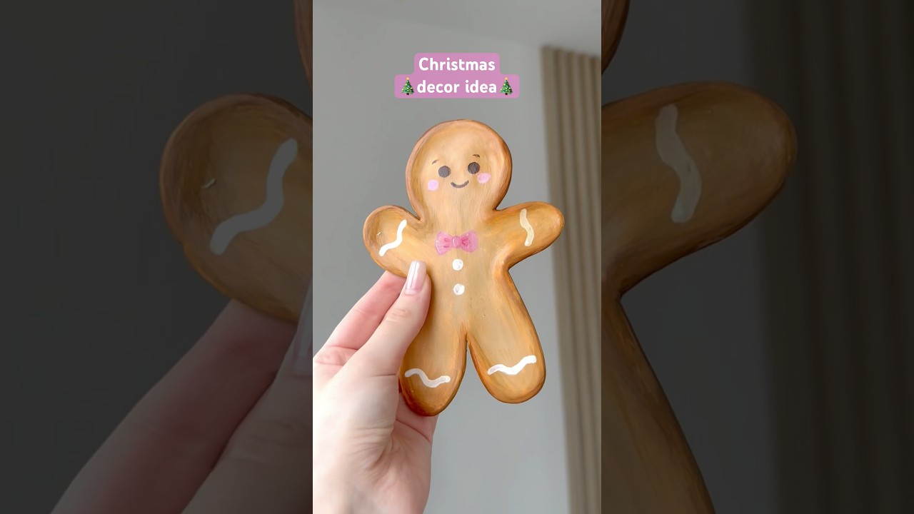 Cute Christmas room decor idea🎄 Clay Gingerbread🤍