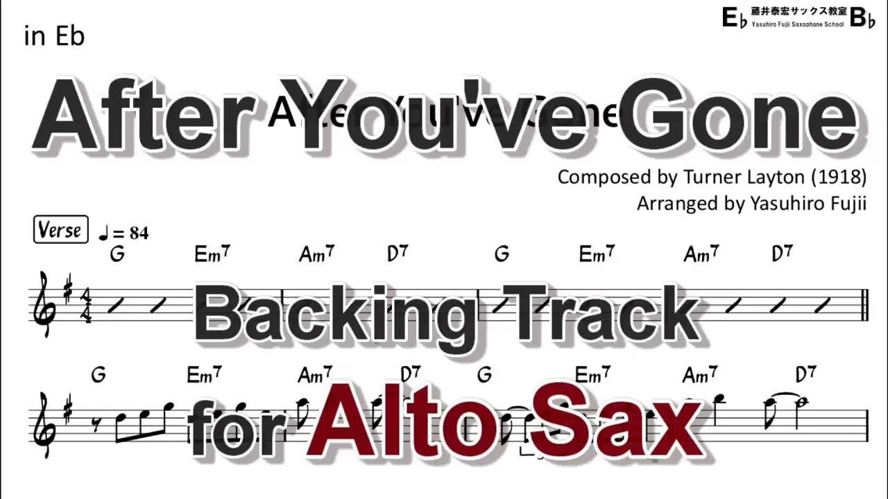After You've Gone - Backing Track with Sheet Music for Alto Sax