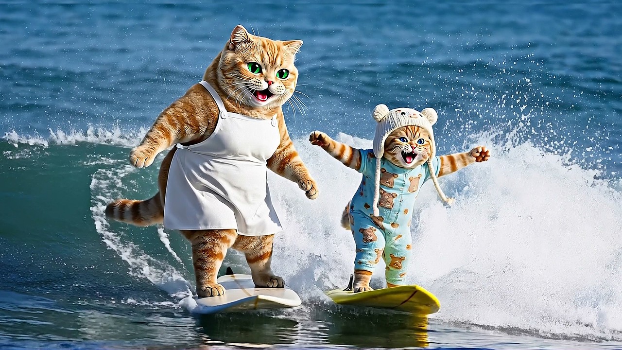 Mama Cat and Ginger Kitten Go Diving to Explore the Coral Reef 🐠 | A Memorable Trip 🌊💙