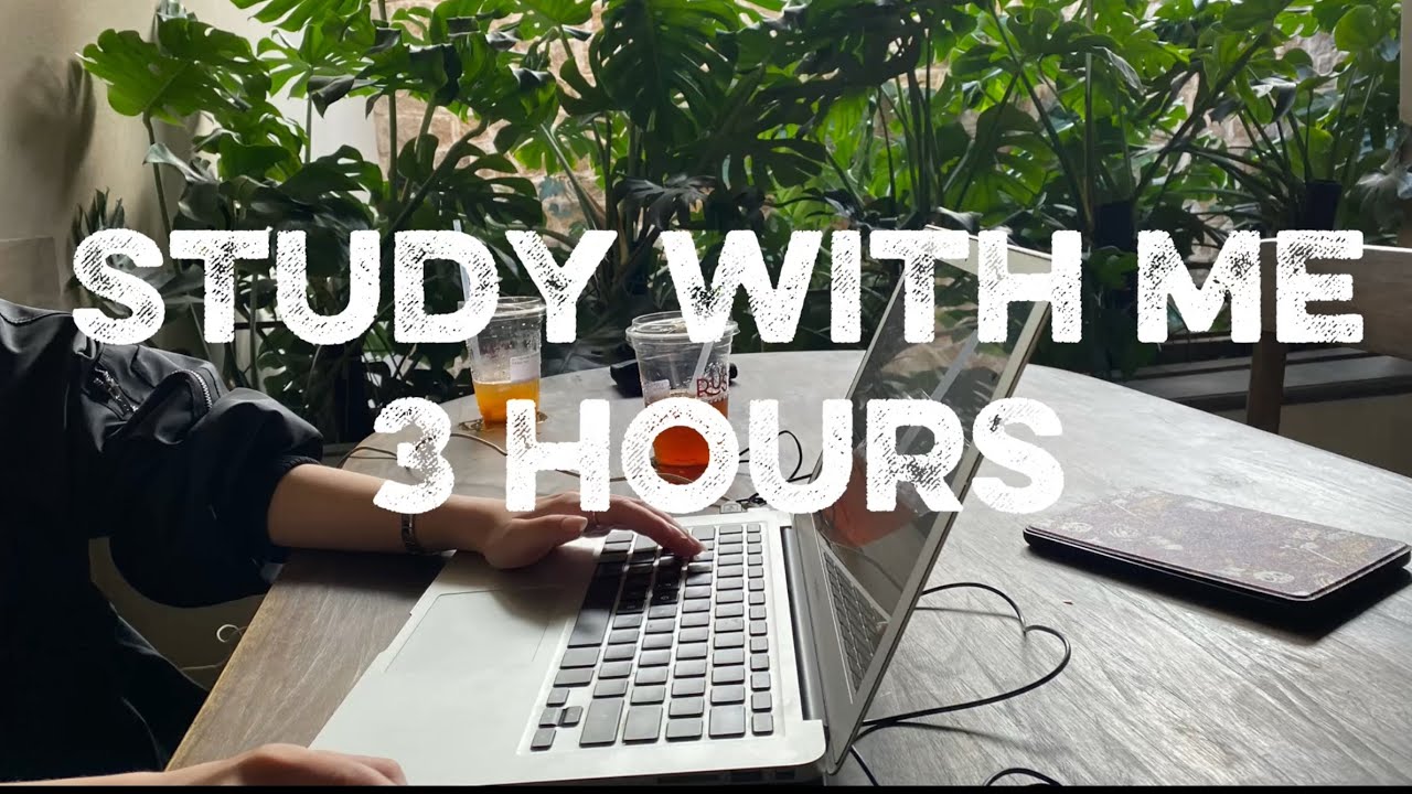 study with me 3 hours l coffee shop 