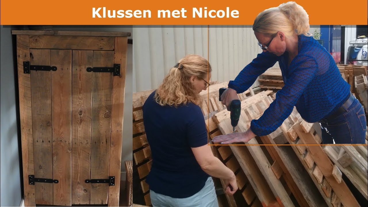 Prachtige opbergkast van oude pallets