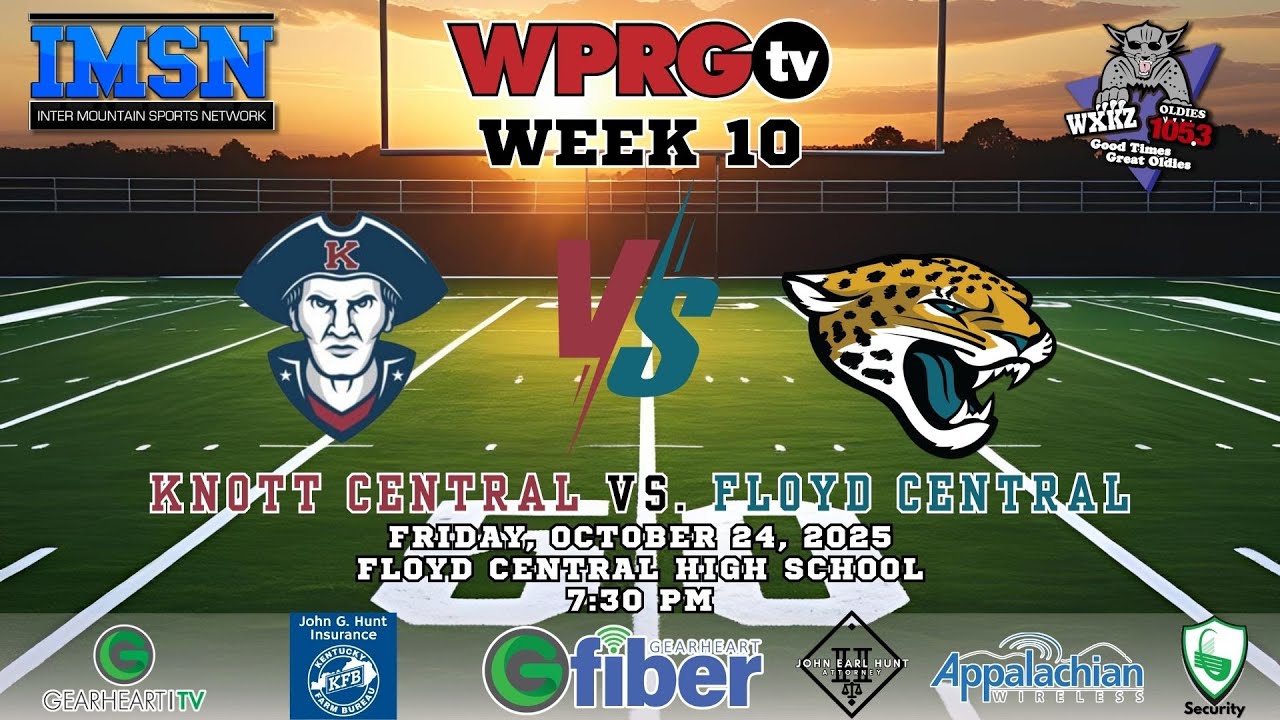Knott Co. Central (6-2) vs. Floyd Central (1-7) - High School Football on WPRGtv (Oct. 24, 2025)