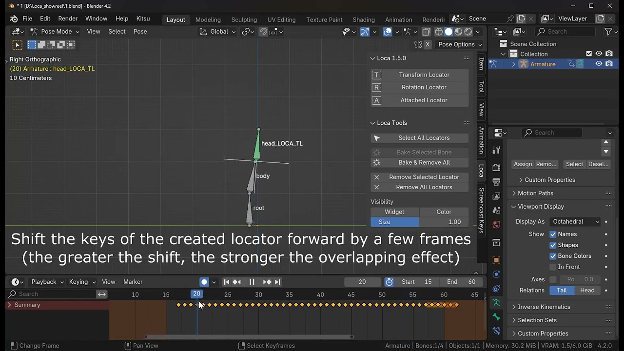 2. Create overlapping motion with space switching technique