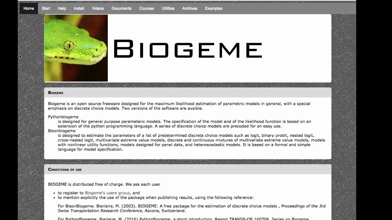 Nested logit with PythonBiogeme