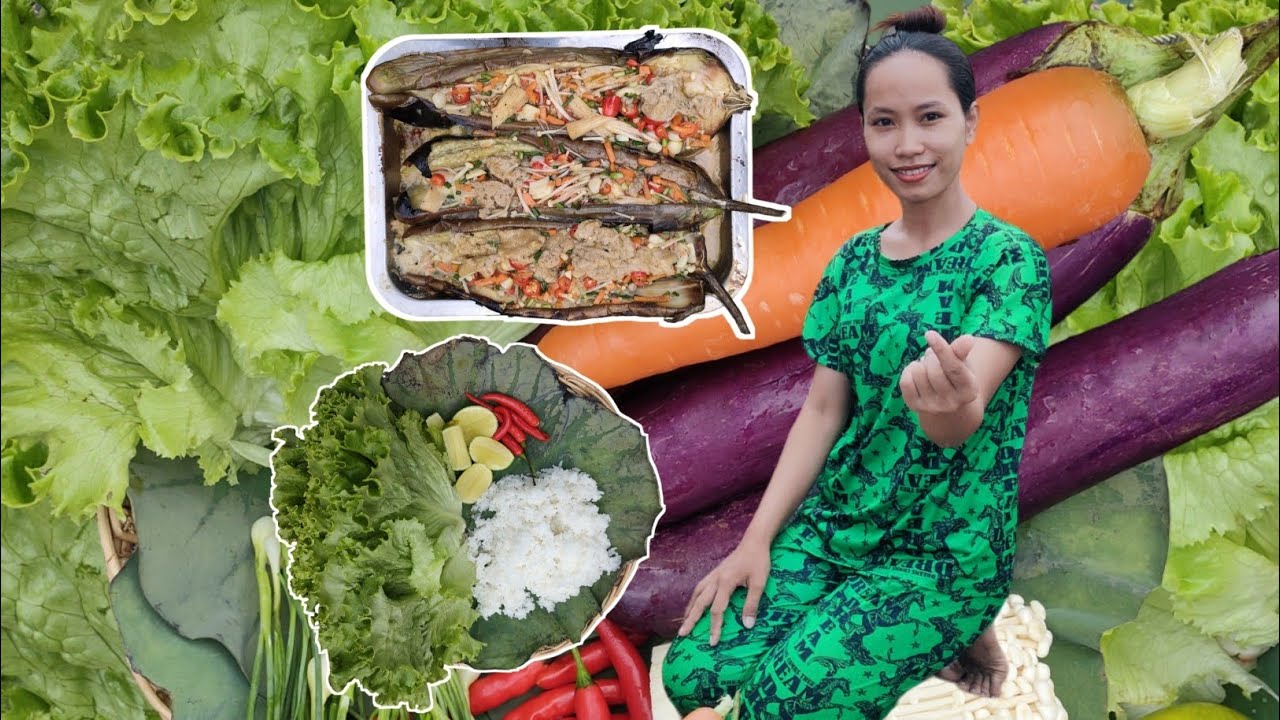 ត្រប់អាំងជាមួយពងមាន់, How to roasted eggplant with egg, Sreynich Cooking