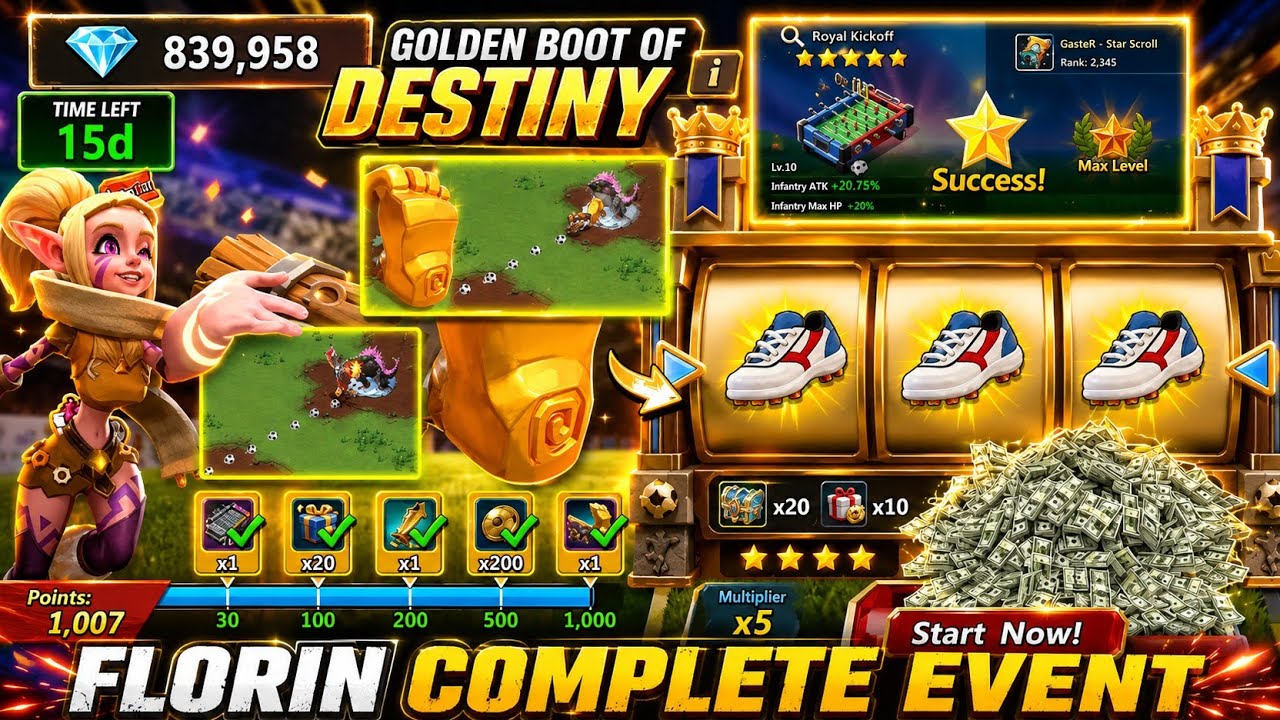 LORDS MOBILE - GOLDEN BOOTS OF DESTINY FLORIN COMPLETED THE EVENT #lordsmobile 