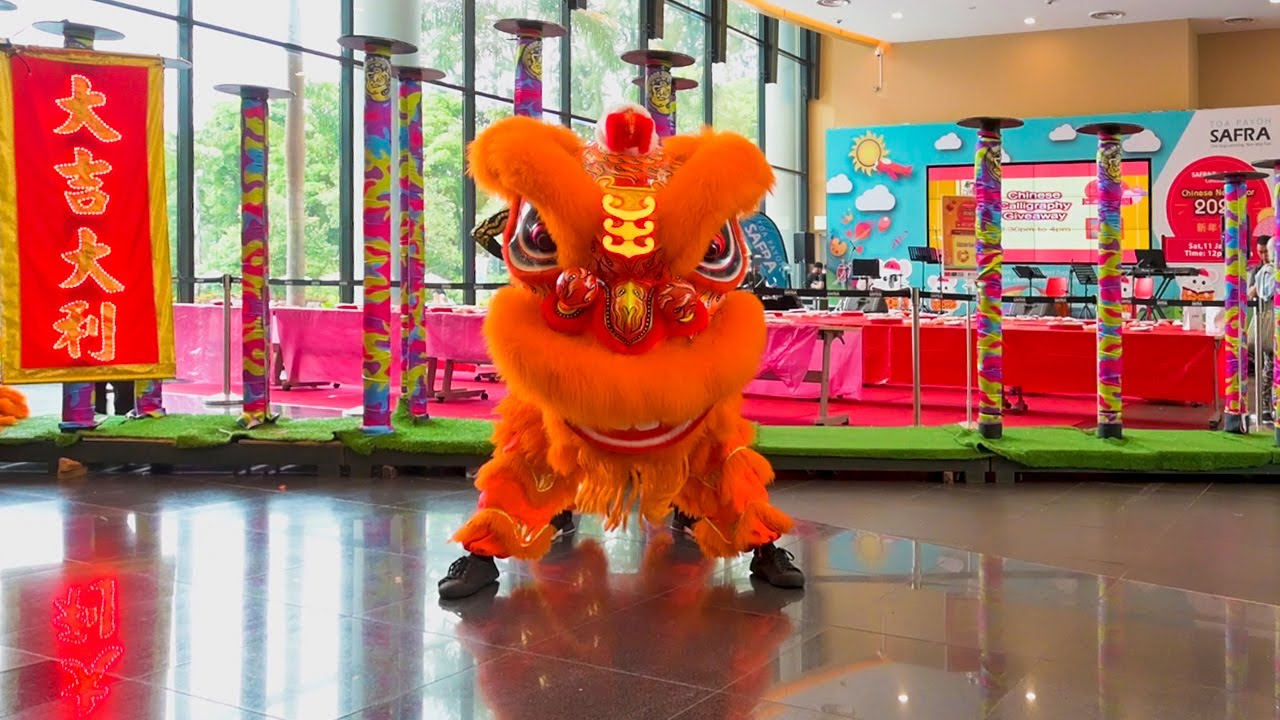 Acrobatic Lion Dance and Dragon Dance at SAFRA Toa Payoh