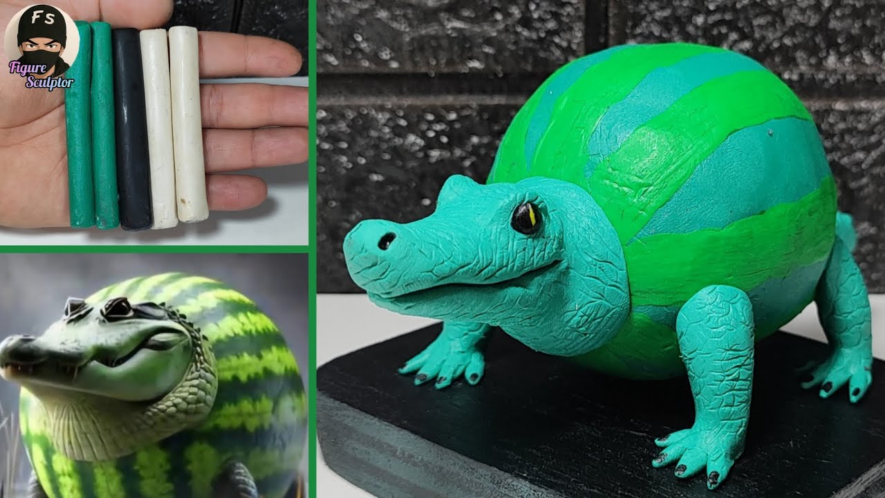 Como Hacer a GLORBO FRUTTODRILLO 🐊🍉 en Plastilina || Brainrot Italiano 🤯🧠 || Figure Sculptor 🖌️