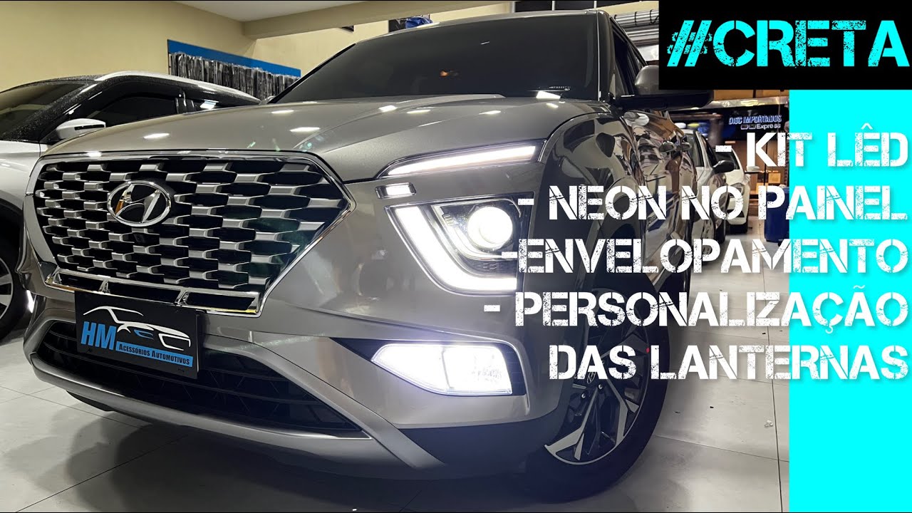 NOVO CRETA, NEON NO PAINEL, PERSONALIZADA DAS LANTERNAS
