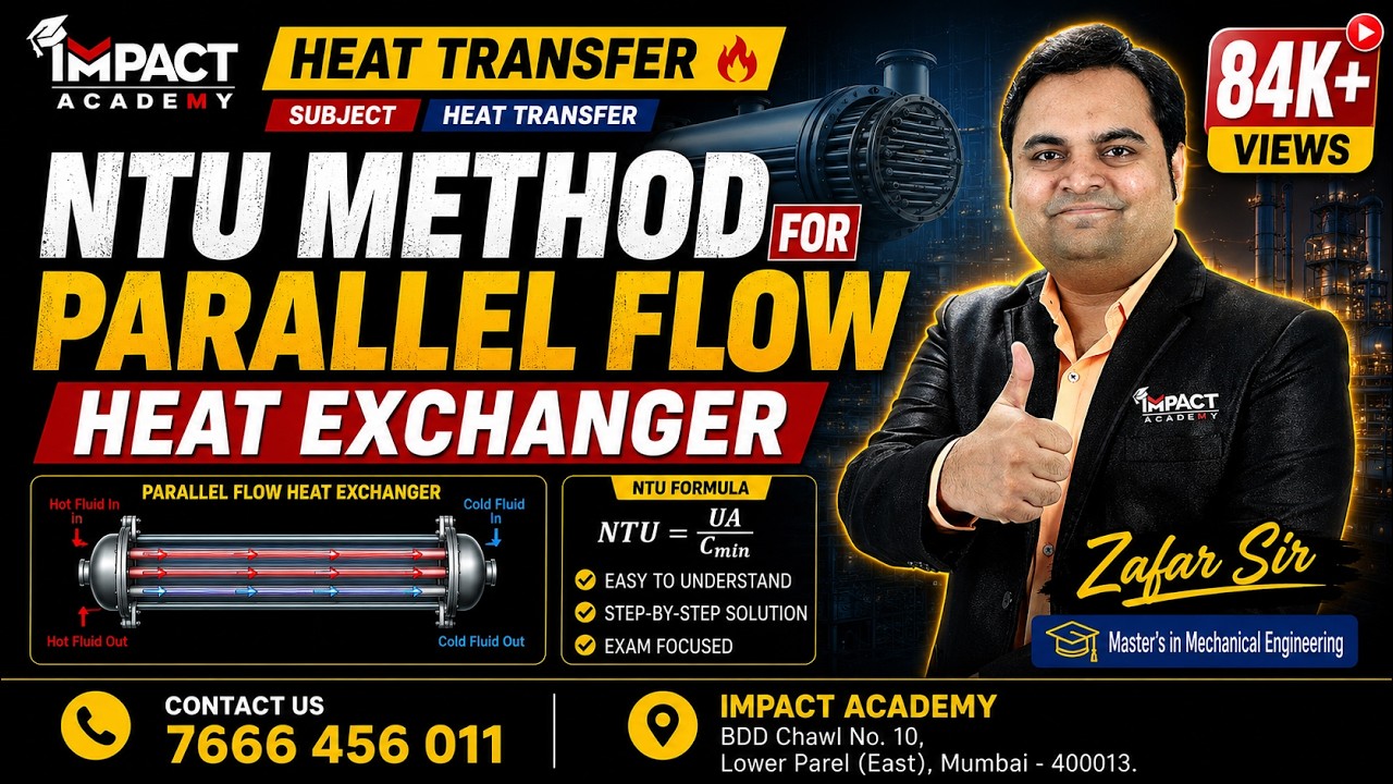 NTU Method for Parallel Flow Heat Exchanger | Heat Transfer #engineering #gateexam2025 #examination
