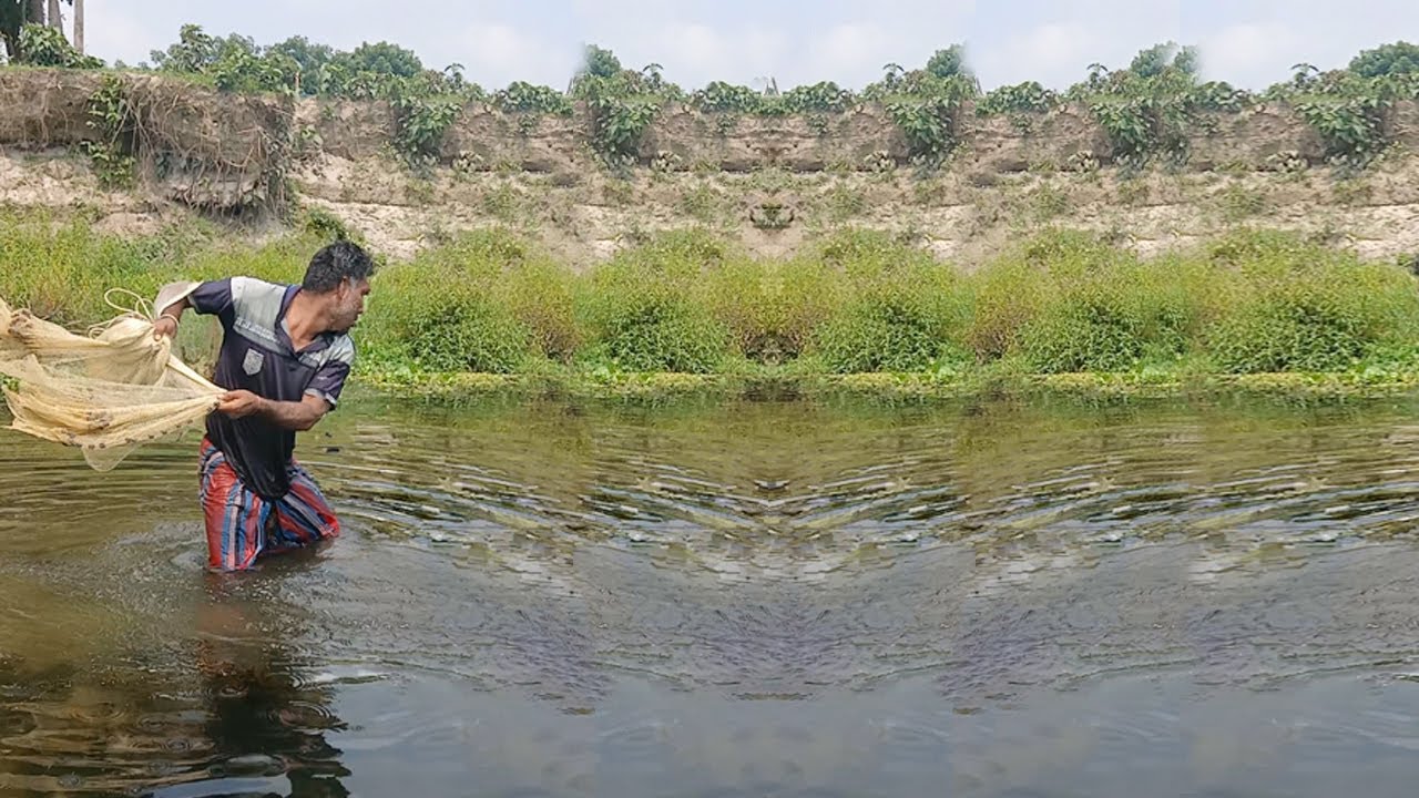 Amazing Cast Net Fishing Skill - Unique Fishing Video - Traditional Net Fishing Video