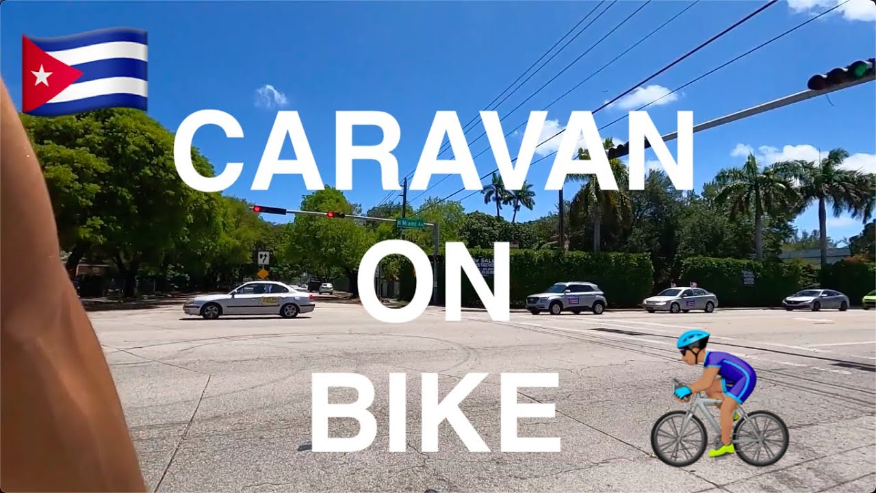 CARAVAN on BIKE 🚴🏼&zwj;♂️ POV in Miami Protesting the Embargo Against Cuba.