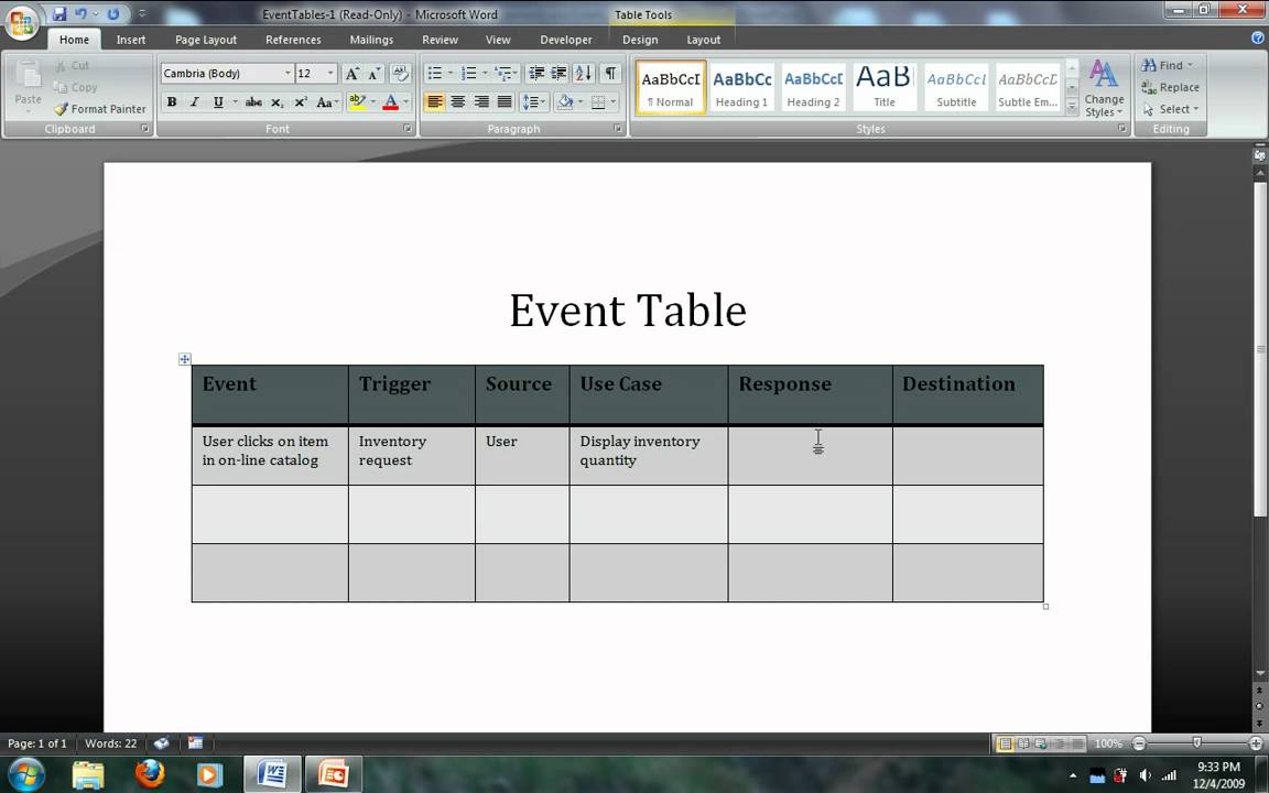Systems Analysis Modeling- Event Tables.avi