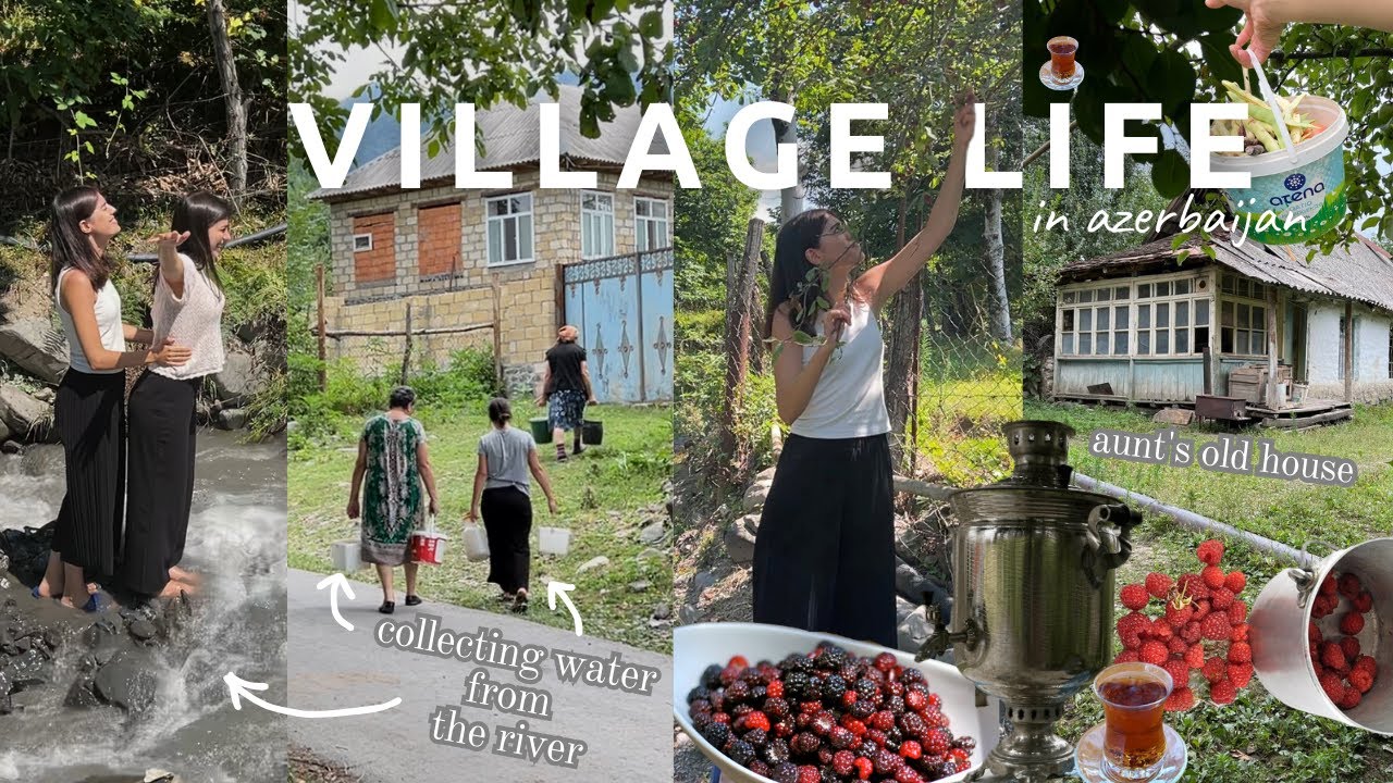 Eastern village life close to the river and mountains