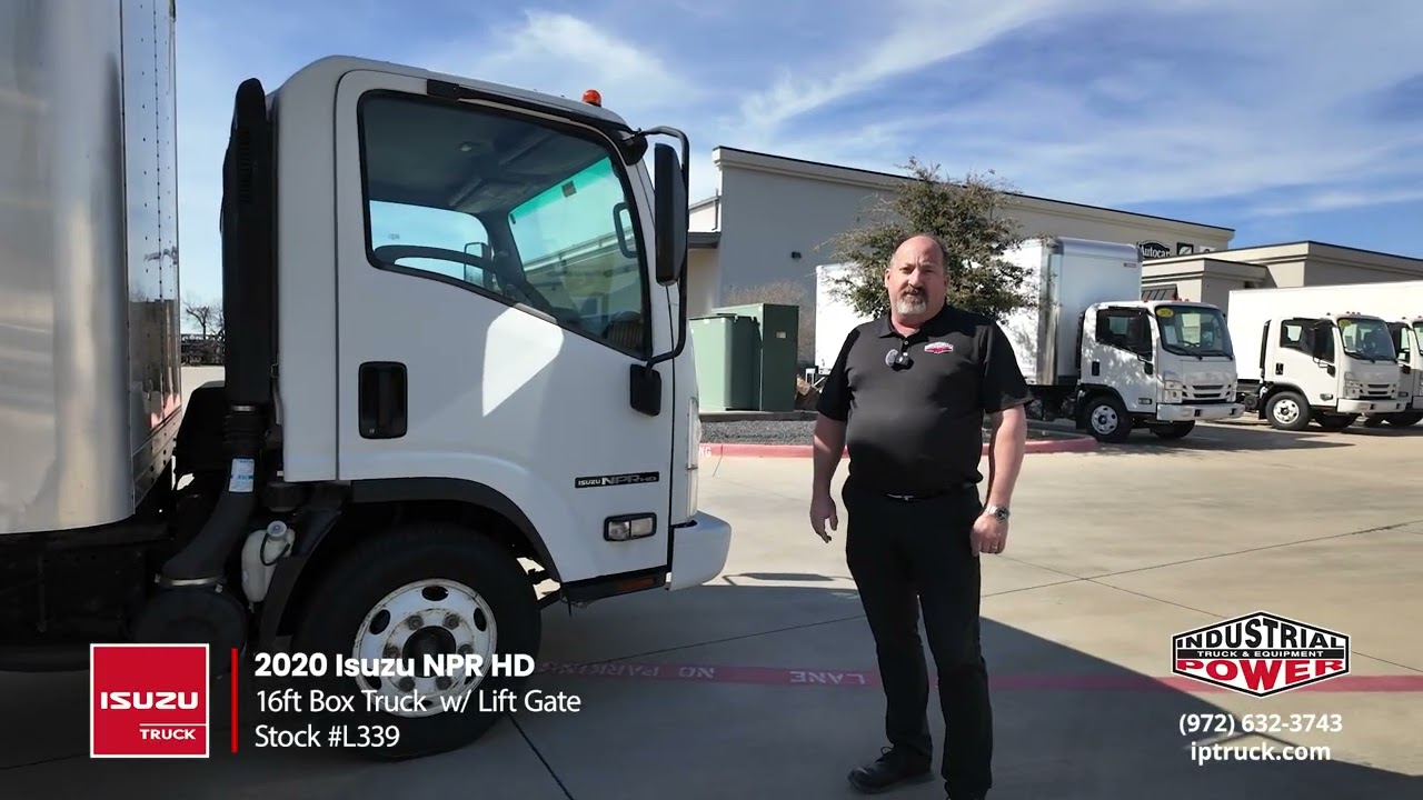 Isuzu NPR HD 2020 года | 16-футовый фургон - подержанный грузовик для доставки | Подъемный борт W...