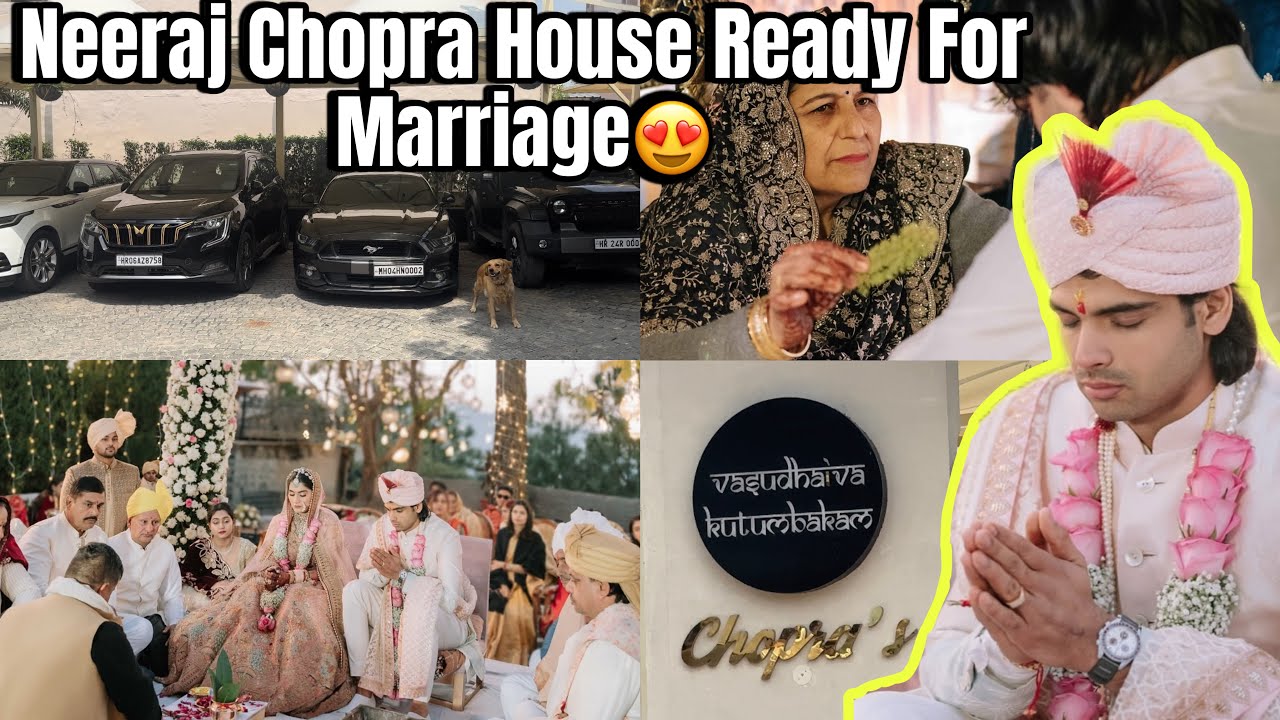 Neeraj Chopra House Ready for Marriage😍 Full Vlog I Neeraj Chopra Cars, Tractors inside house Tour