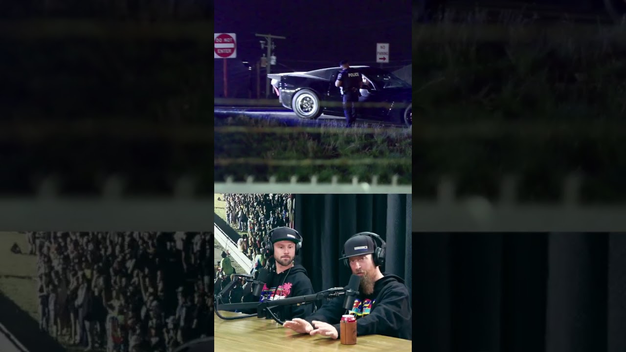 Police pulling racers over at Drag Strip ENTRANCE! #1320video #yellobelly