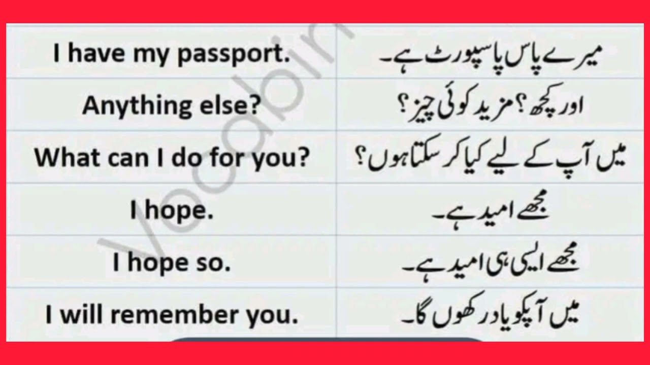 Daily use english sentences/English to Urdu sentences/English practice 