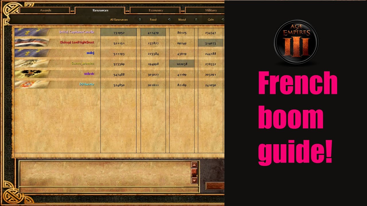 AOE3 - Treaty NR55 French BEST boom guide