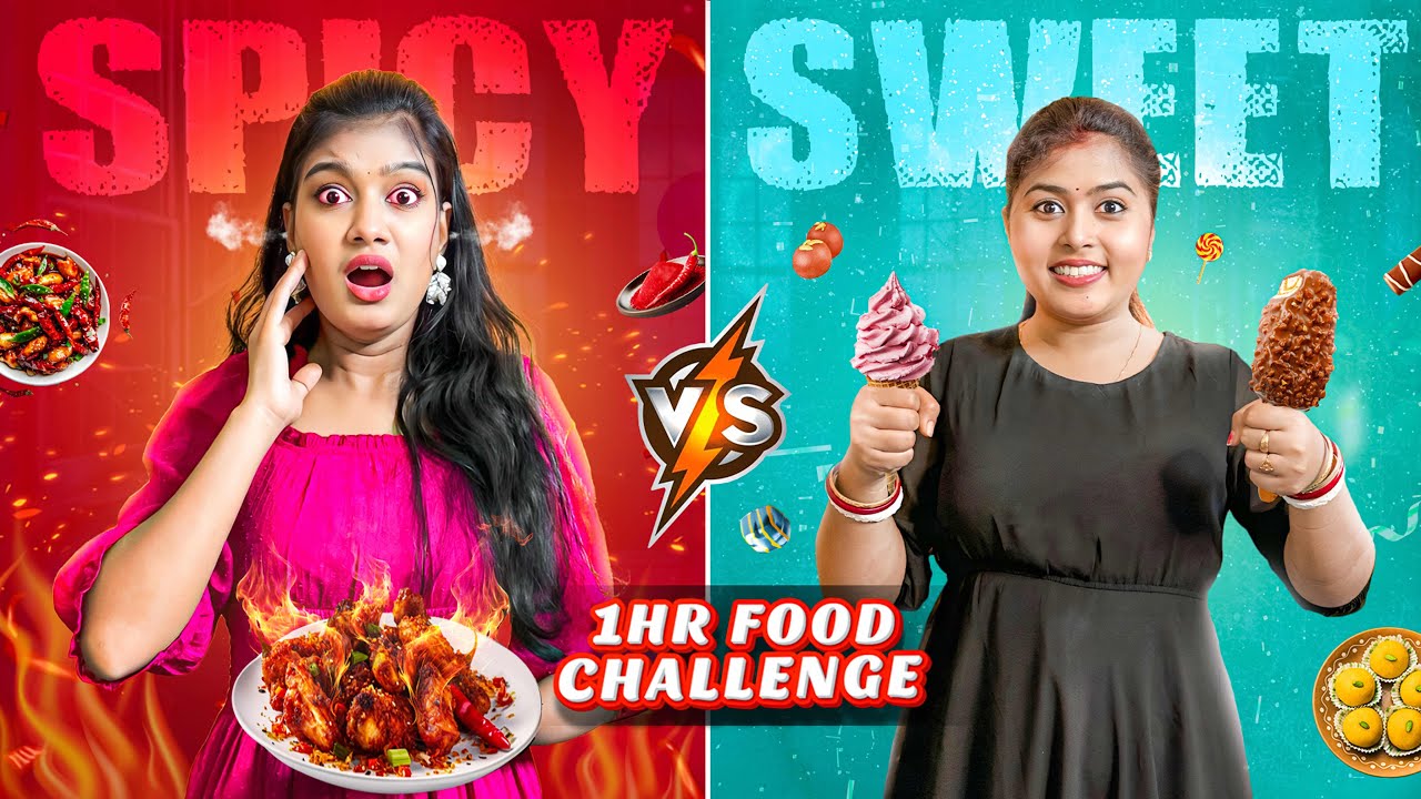 Sweet🧁Vs Spicy🔥1Hour Food Challenge😍