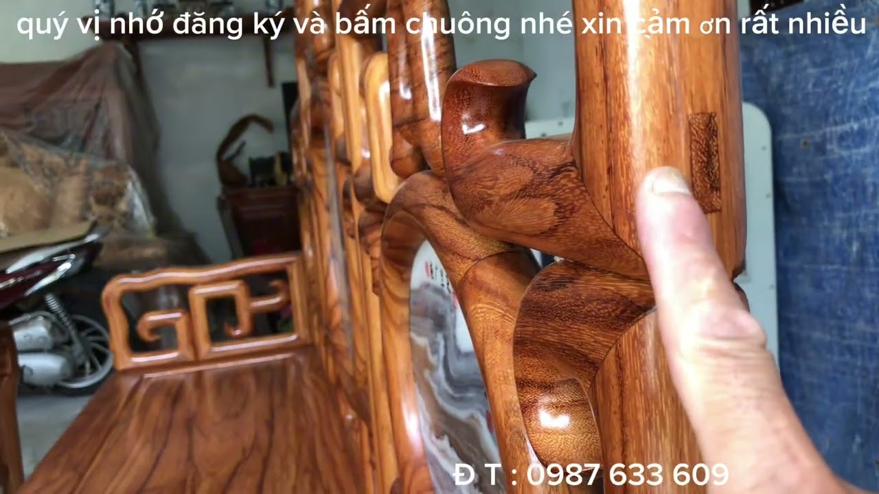 giới thiệu bộ ghế trường mỏ chất liệu gỗ gõ đỏ được tuyển chọn vân gỗ và đá cực đẹp phiên  giới hạn 