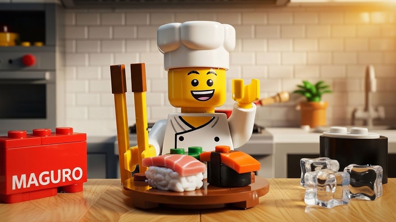 LEGO Sushi ASMR 🍣 Tuna Maguro Precision Cutting