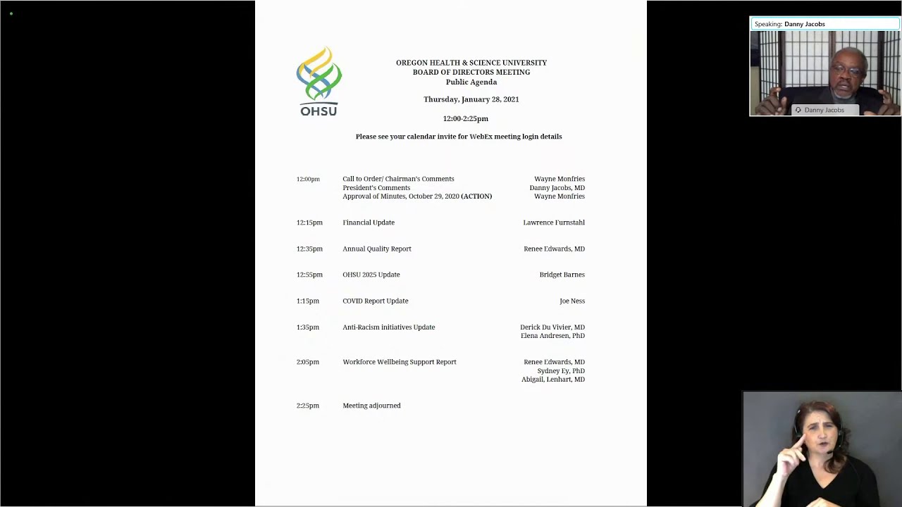OHSU Public Board Meeting