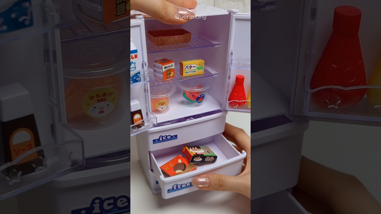 Satisfying Miniature: Japanese Mini Fridge Toy ASMR (No talking)