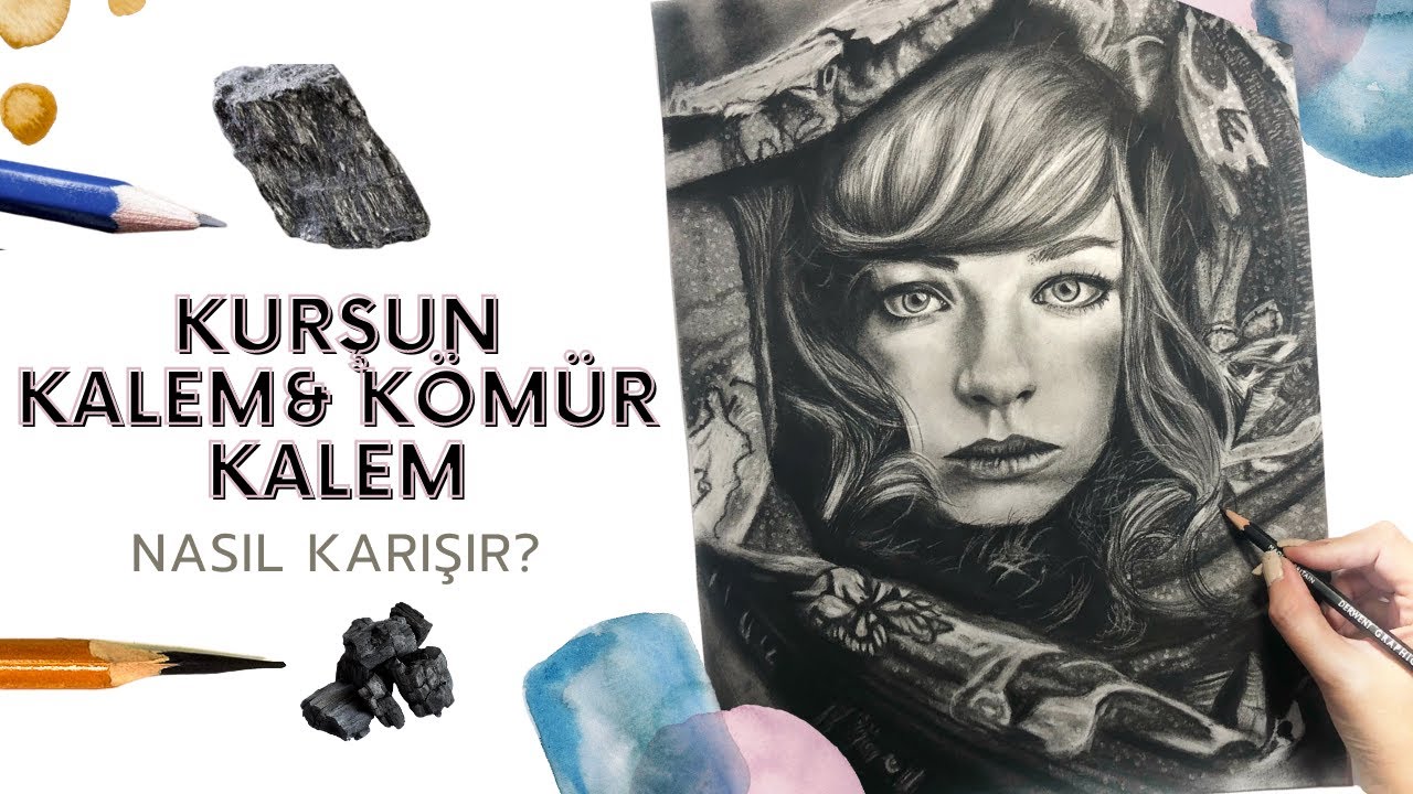 KURŞUN KALEM VE KÖMÜR KALEM NASIL KARIŞTIRILIR? - GERÇEKÇİ KIZ PORTRESİ ÇİZİMİ
