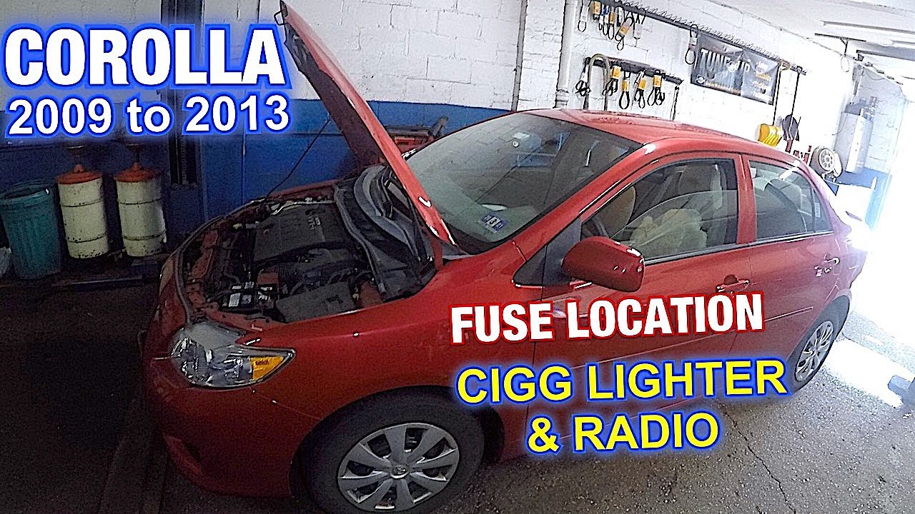Toyota Corolla 2009 to 2013 radio fuse and cigg light fuse location