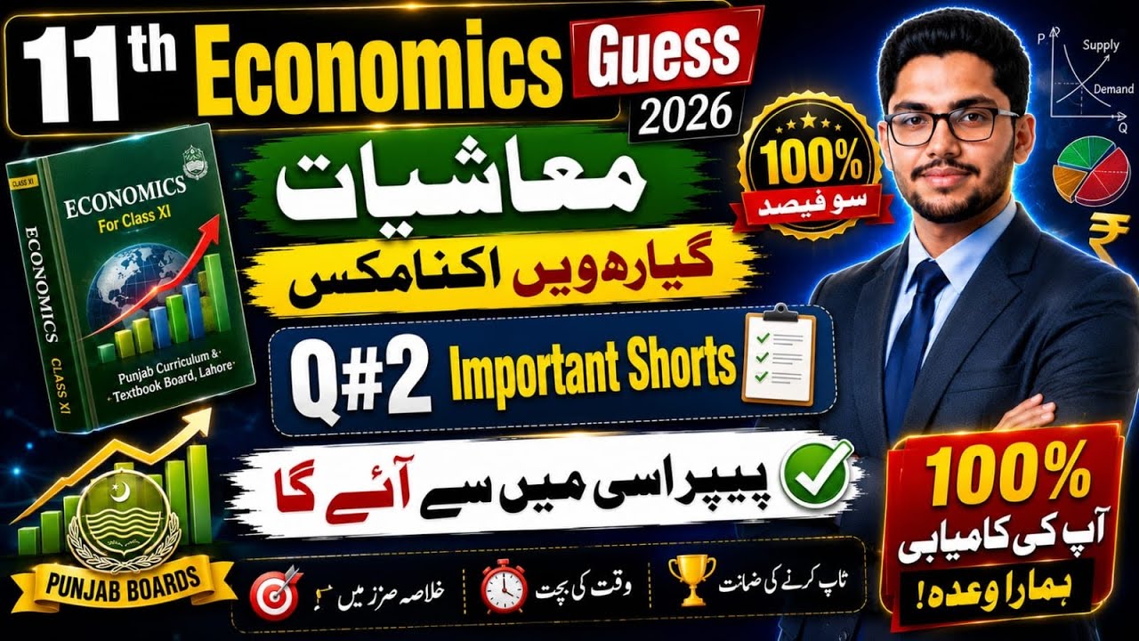 11th Class Economics Guess Paper 2026 | Important Short Questions | Punjab Boards