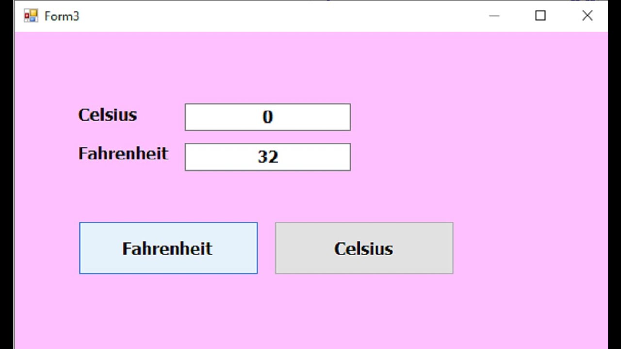 Visual Basic. net: Conversion between Celsius and Fahrenheit temperature in VB.Net